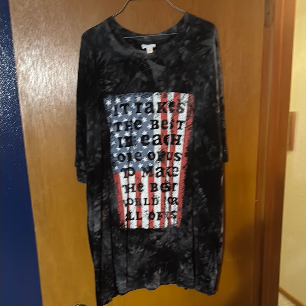 LuLaRoe Charcoal Tie-Dye T-Shirt